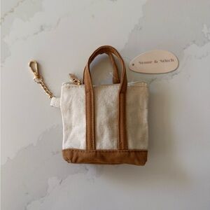 Cotton Key Charm Coin Purse Mini Tote NWT